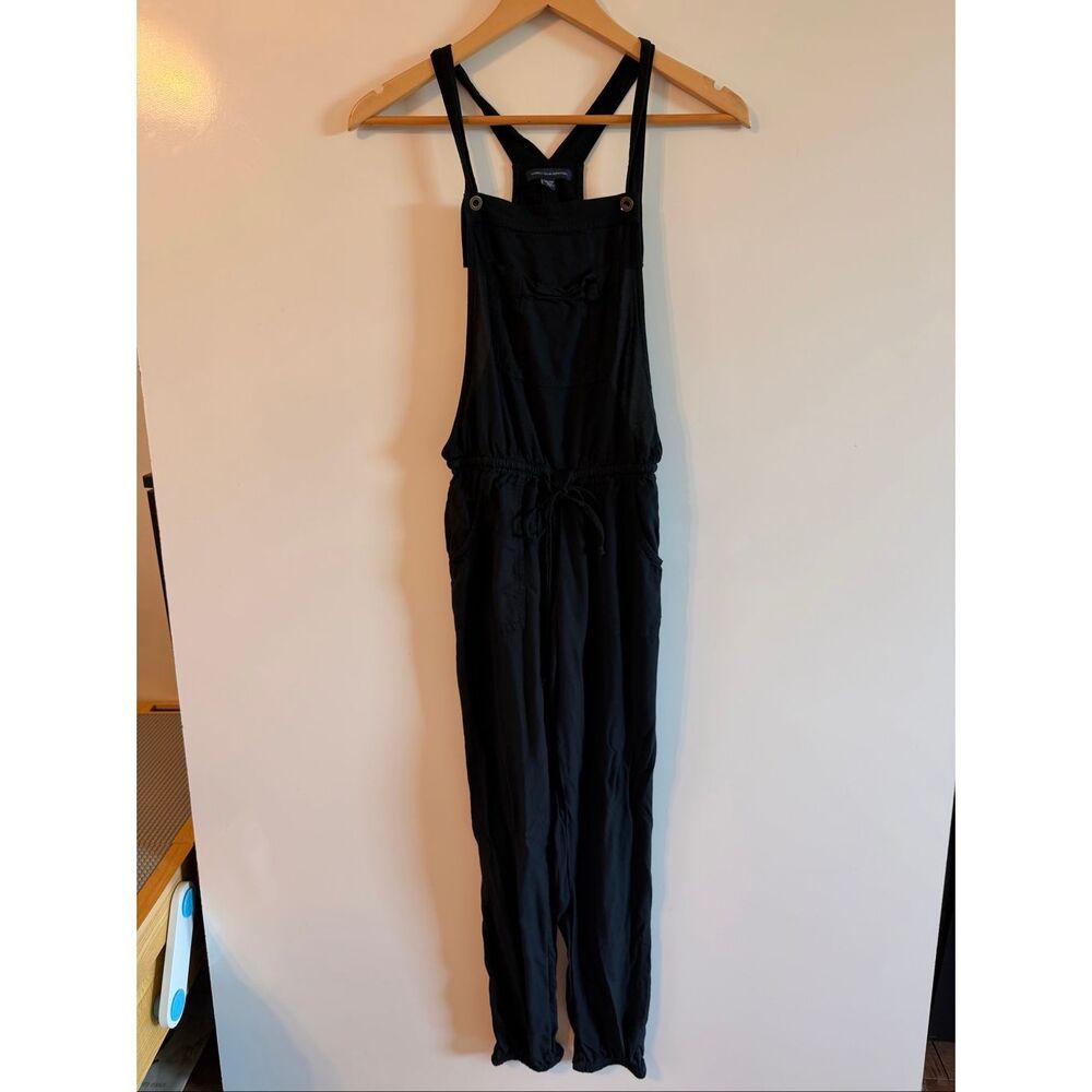 American Eagle XXS Black Viscose Overall Jumpsuit